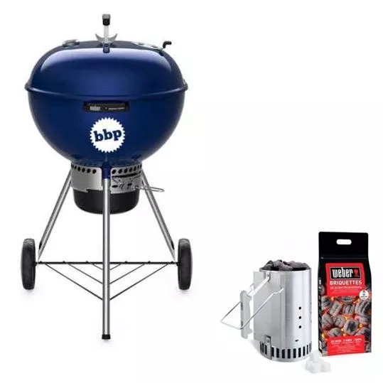 Barbacoa Weber de carbón Master Touch C-5750 Blue Ocean + Set de Chimenea de encendido 2021