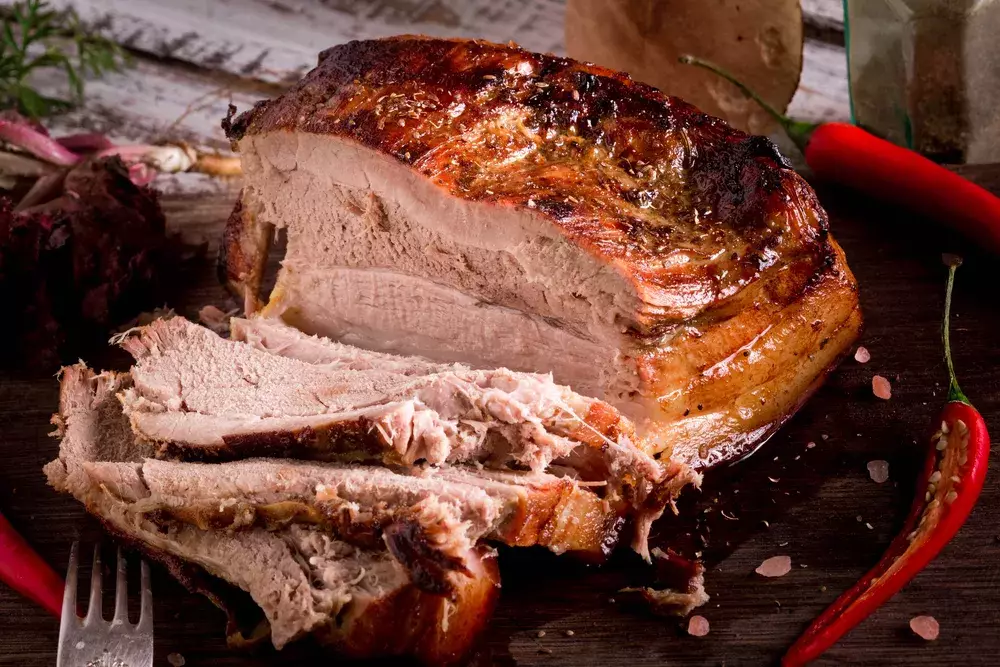Panceta de cerdo Duroc gallego alimentado con castañas
